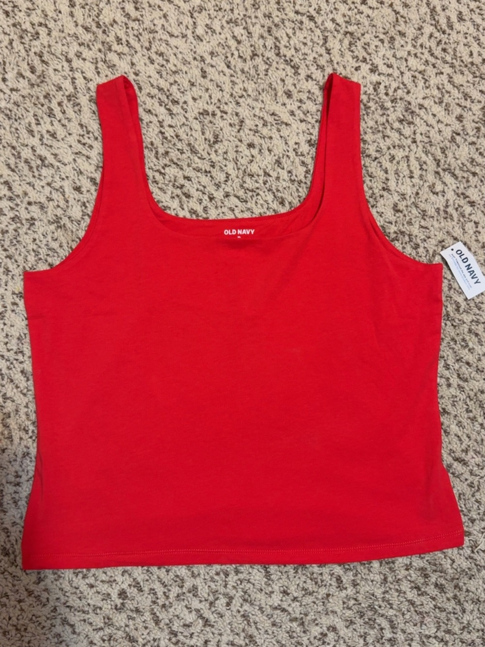 Old Navy Red Square Neck Tank Top